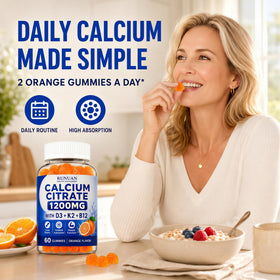 RUNUAN Gummies de Citrate de Calcium sur fond blanc