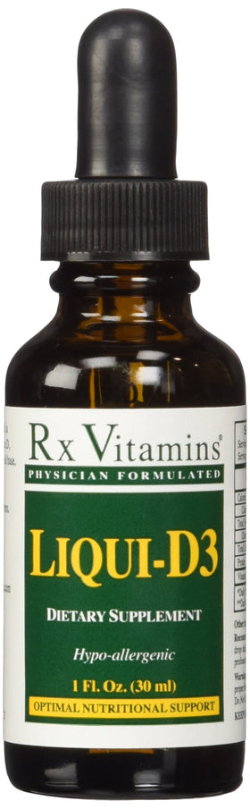 Rx Vitamins Liqui-D3 2000 IU flacon avant avec étiquette