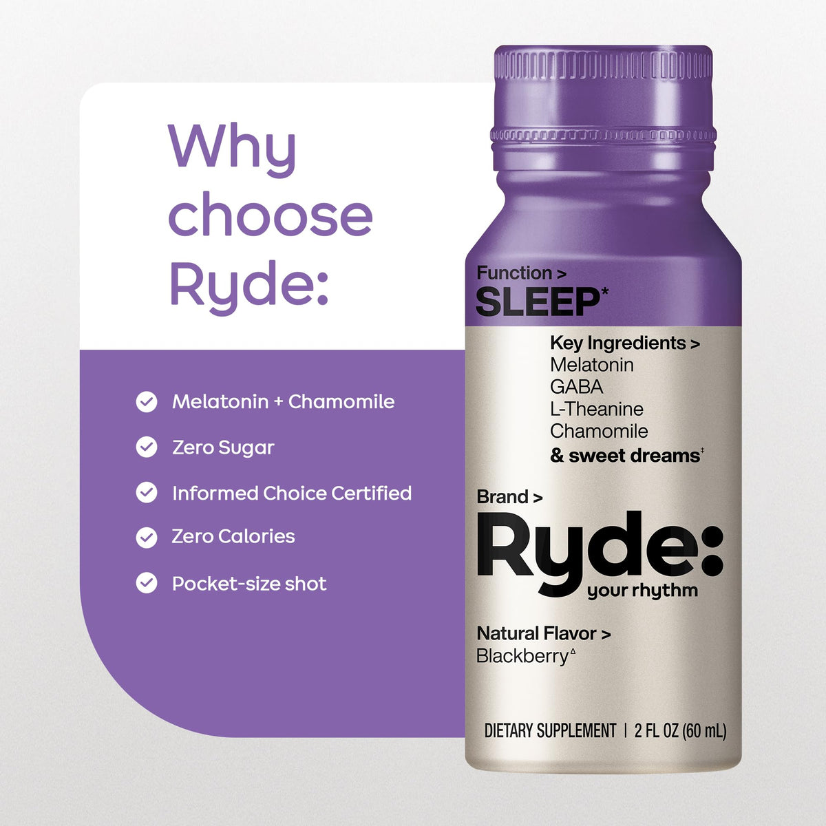 RYDE Sleep Shot avec un fond de nuit étoilée