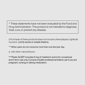 RYDE Sleep Shot dans un environnement de détente