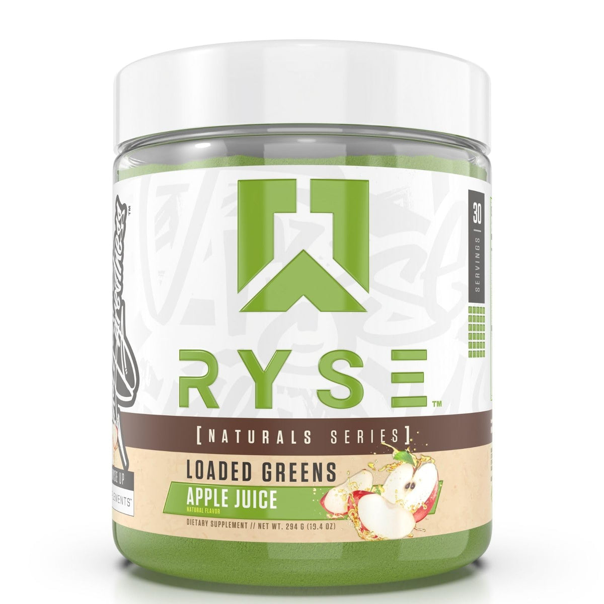 RYSE Loaded Greens Poudre Superaliment au goût pomme, vue de face