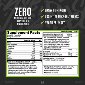 RYSE Loaded Greens Poudre Superaliment, emballage et dimensions
