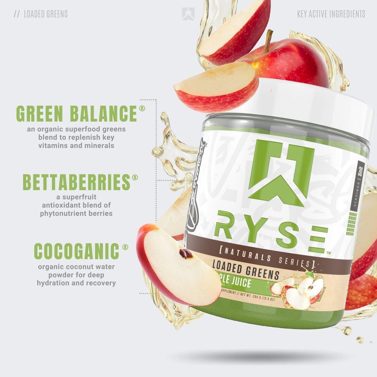 RYSE Loaded Greens Poudre Superaliment, mélange de fruits et légumes