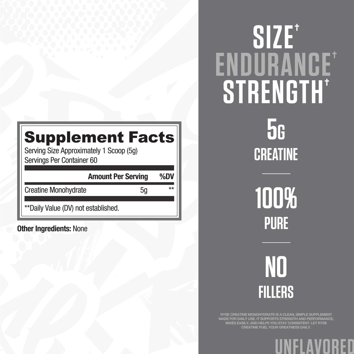 RYSE Up Créatine Monohydrate Poudre 358g avec cuillère doseuse