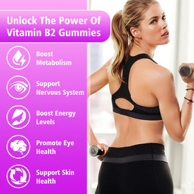 Saajoor Gummies de Vitamine B2 400 mg avec étiquette