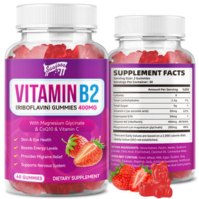 Saajoor Gummies de Vitamine B2 400 mg pot vue de face