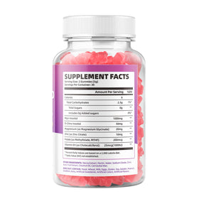 Saajoor Gummies Myo-Inositol & D-Chiro-Inositol gummies with a glass of water