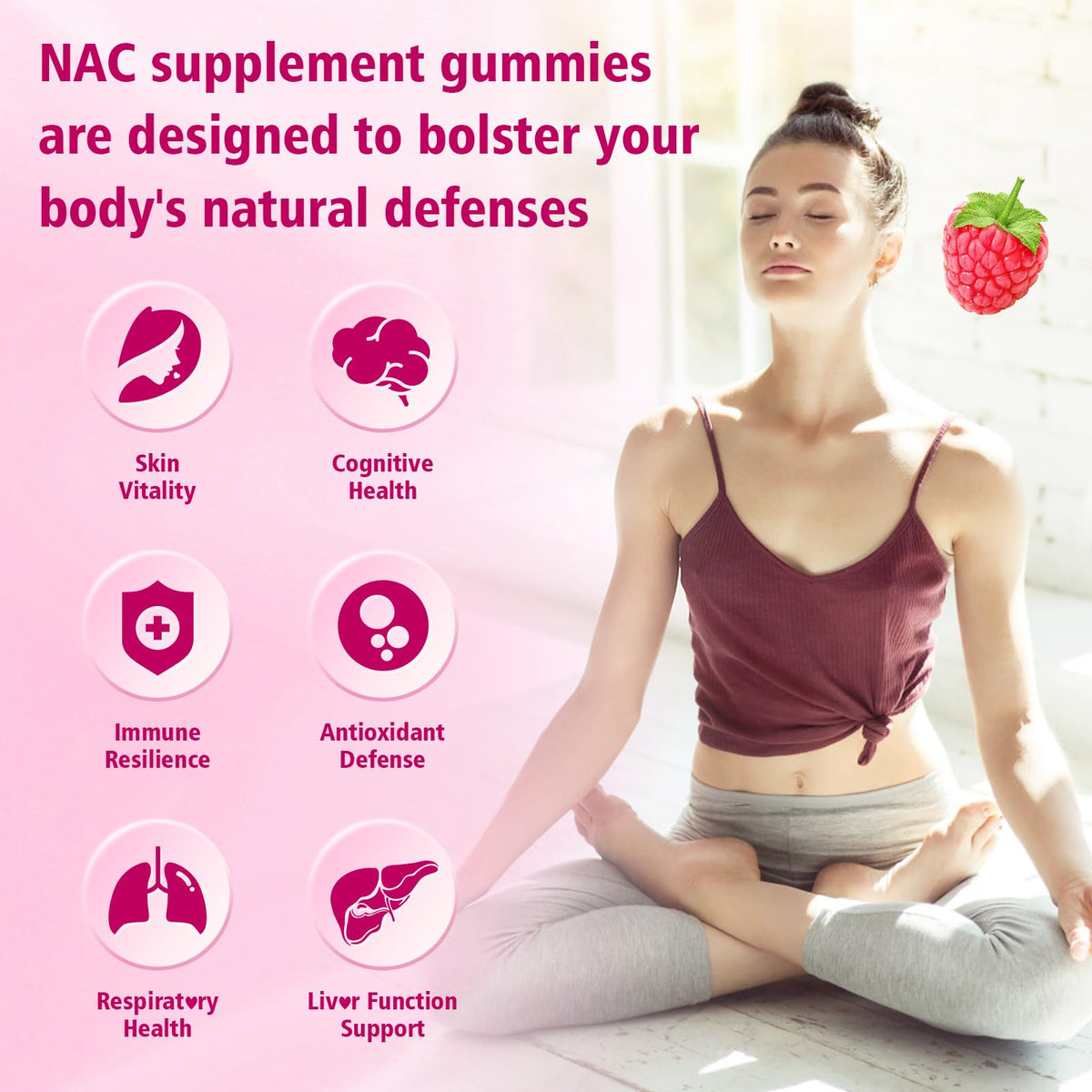 Saajoor Gummies NAC 1000mg en gros plan sur les gummies