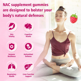 Saajoor Gummies NAC 1000mg en gros plan sur les gummies