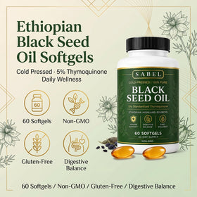 Sabel Huile de Graines Noires Éthiopienne Softgels vue de côté