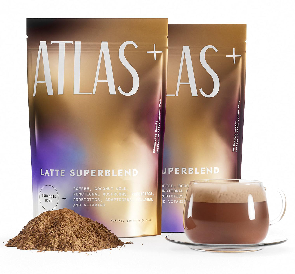 Sac d'Atlas Latte Superblend Café aux Champignons de 240 g