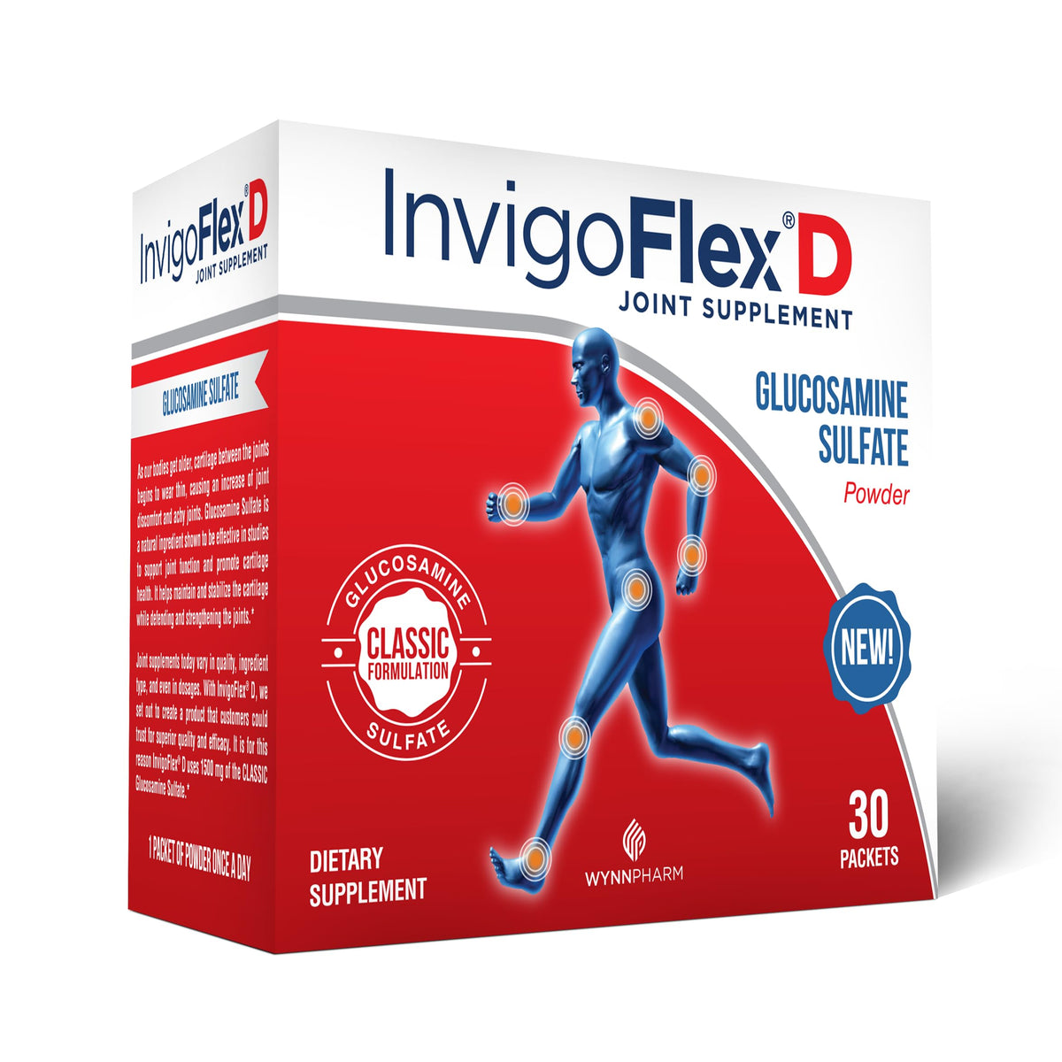 Sac d'InvigoFlex D 1500mg de glucosamine sulfate face avant