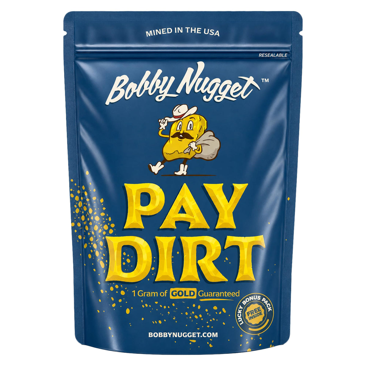 Sac de Bobby Nugget Paydirt Gold avec 1 gramme d'or