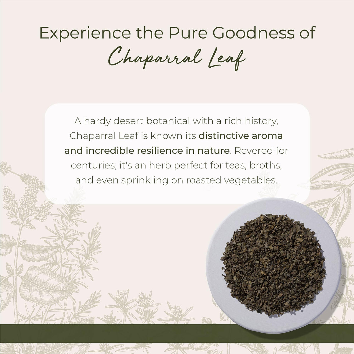 Sac de feuilles de chaparral Starwest Botanicals, détail du produit