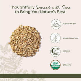 Sac de gingembre bio Starwest Botanicals sur une table en bois