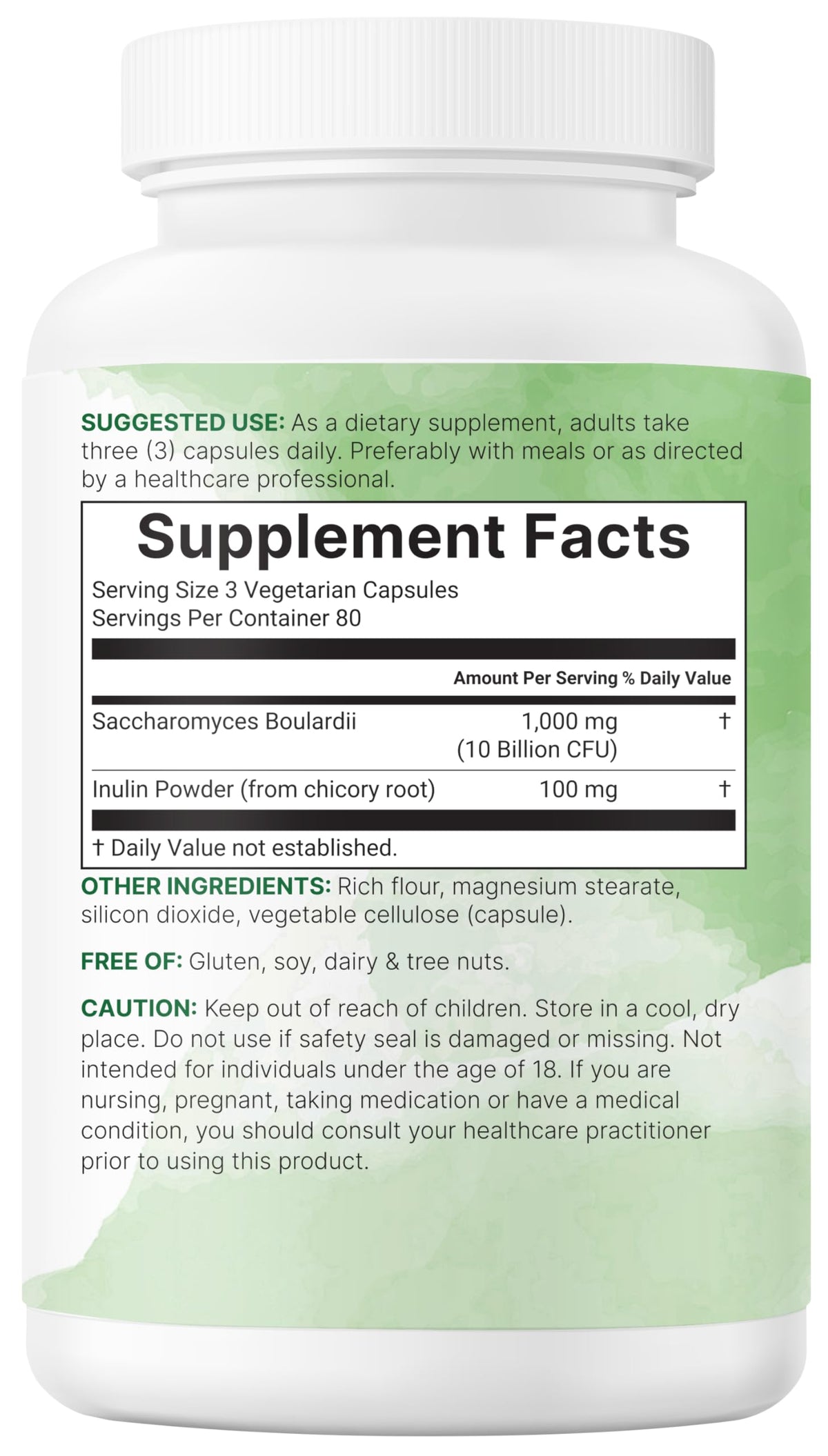 Saccharomyces Boulardii capsules végétariennes avec chicorée