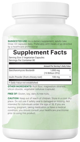 Saccharomyces Boulardii capsules végétariennes avec chicorée