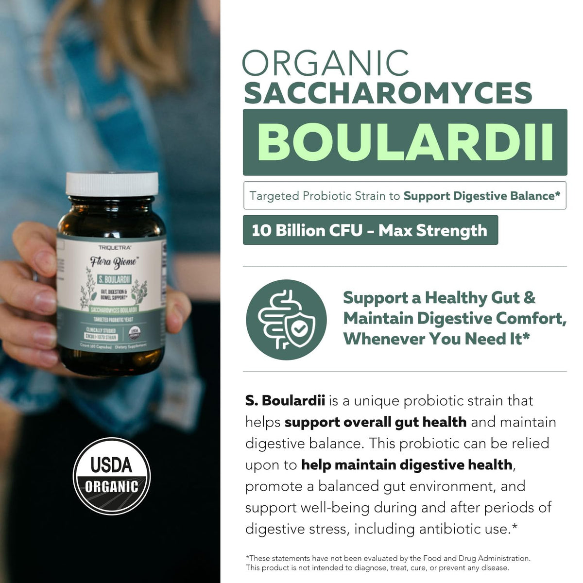 Saccharomyces Boulardii Triquetra Health capsules à l'intérieur
