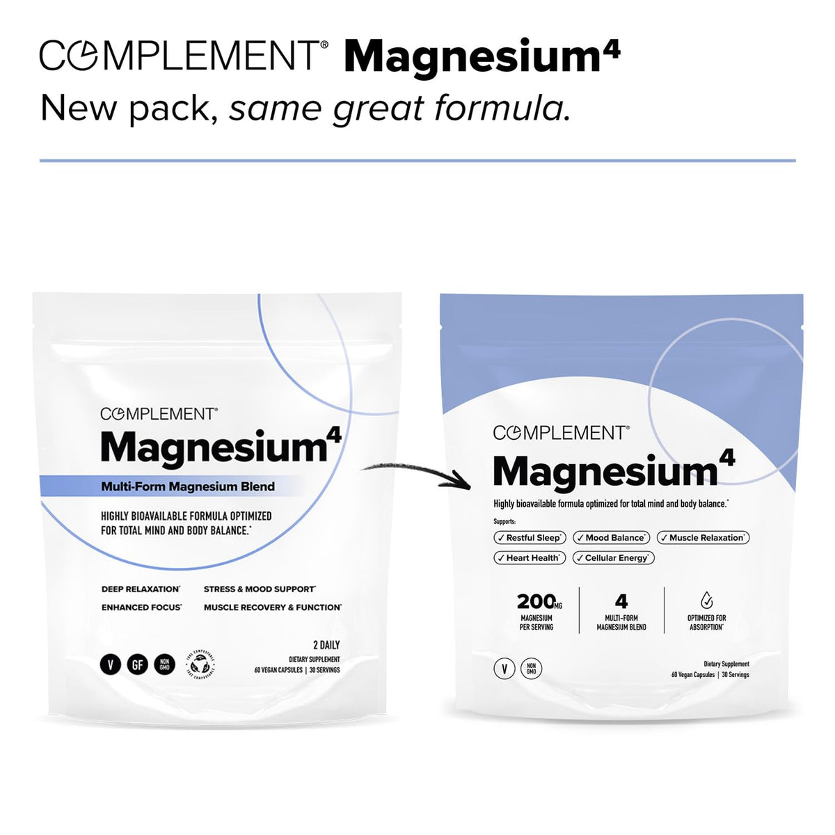 Sachet compostable du complément de magnésium 200mg