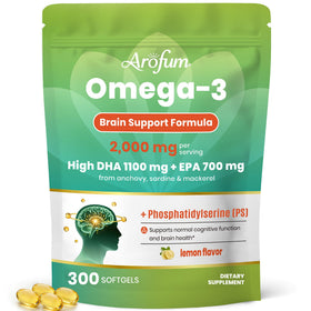 Sachet d'Arofum huile de poisson Omega 3 2000mg avec gélules miniatures