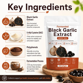Sachet d'extrait de Ail Noir Fermenté XICOFISS ouvert