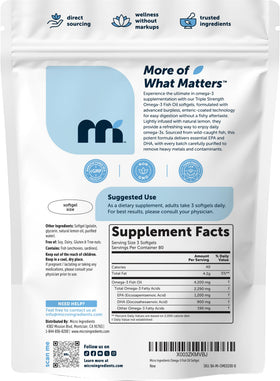 Sachet d'huile de poisson Omega-3 Micro Ingredients ouvert