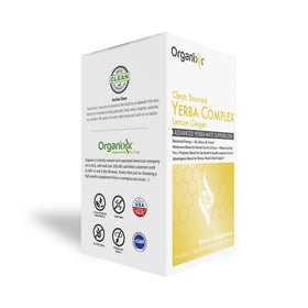 Sachet d'Organixx Yerba Complex ouvert avec poudre à l'intérieur