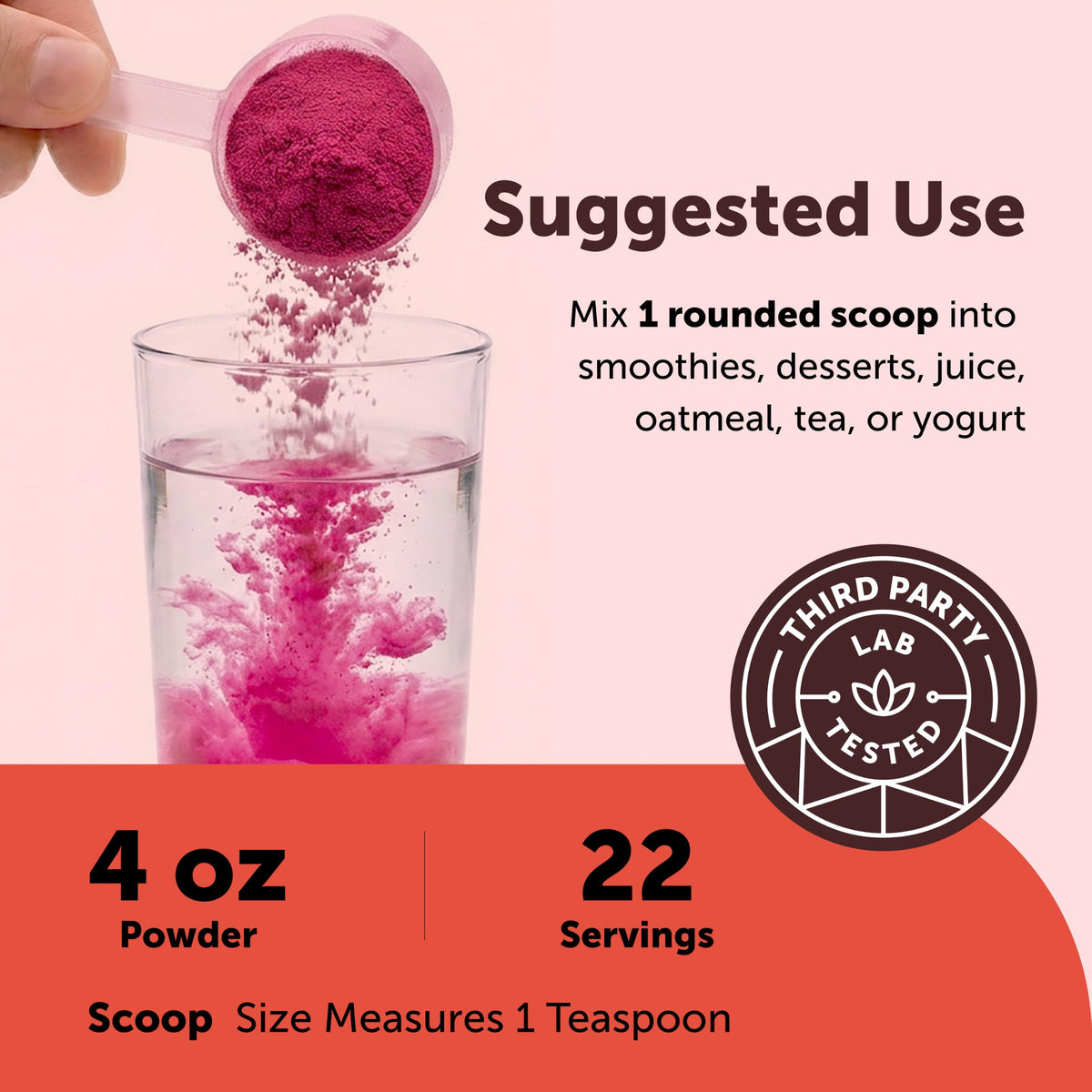 Sachet de 113g de poudre de cerise acide sur une table