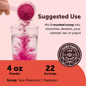 Sachet de 113g de poudre de cerise acide sur une table