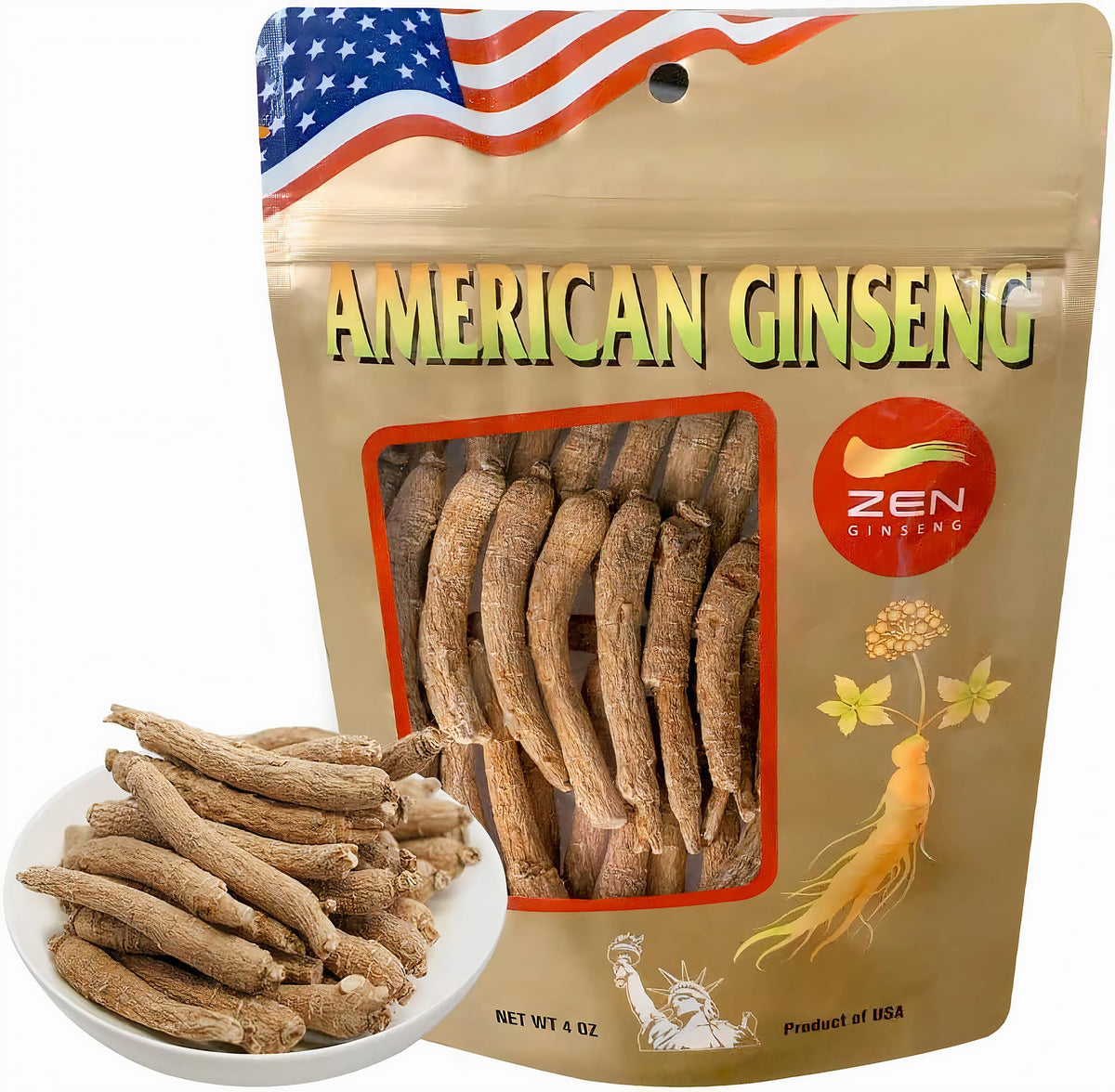 Sachet de 118g de racine de ginseng américain Zen Ginseng