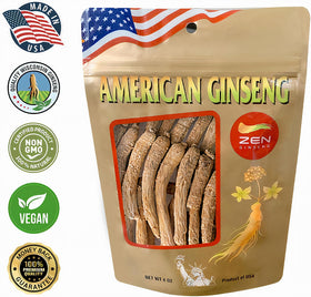 Sachet de 118g de Zen Ginseng sur un fond naturel