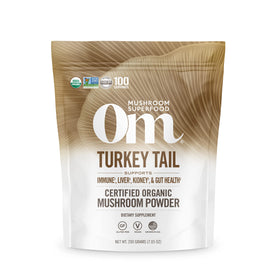 Sachet de 209g de poudre de champignon Turkey Tail bio, vue avant