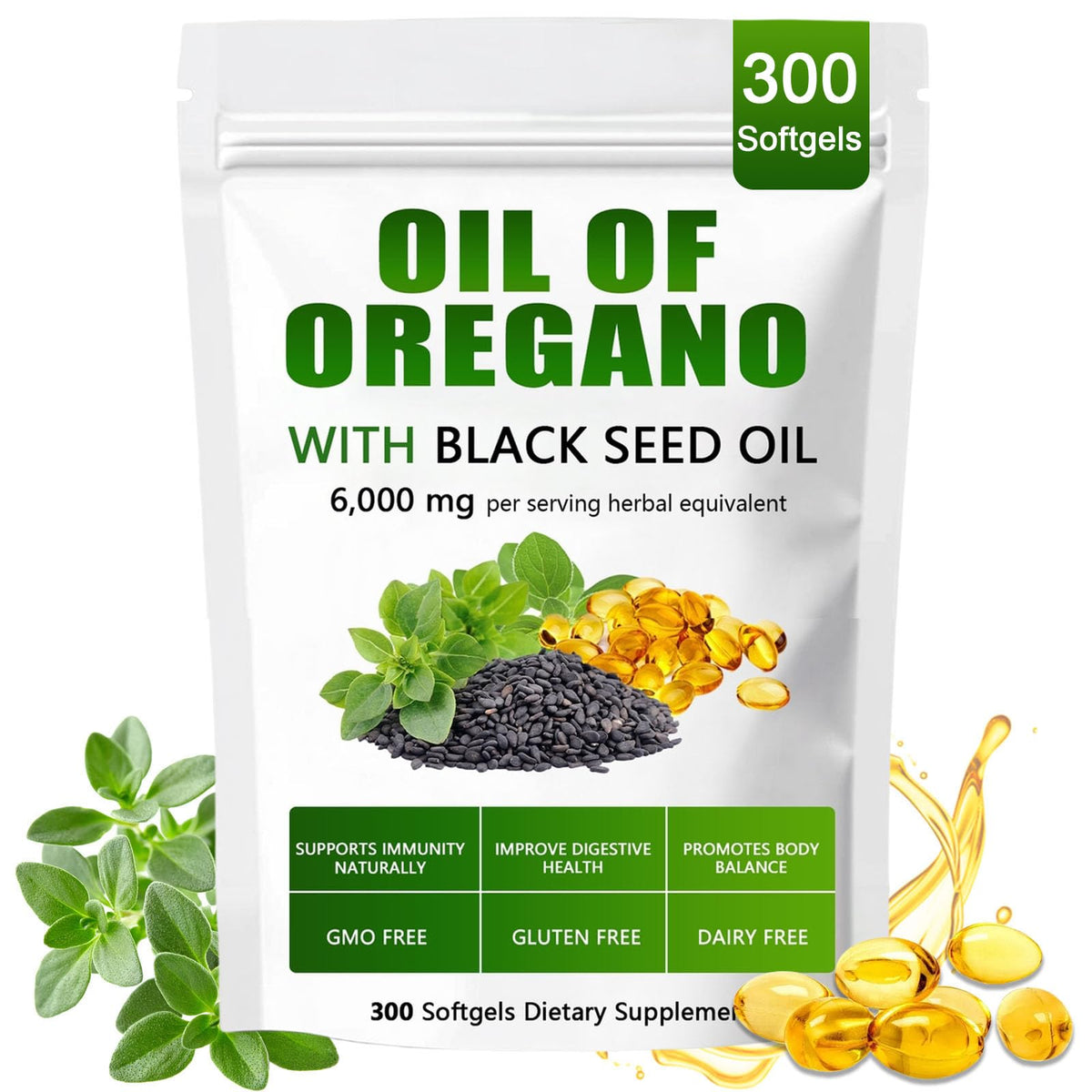 Sachet de 300 gélules d'huile d'origan et de nigelle ixarco