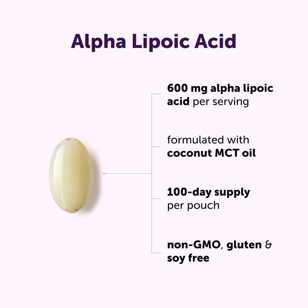 Sachet de 300 gélules molles d'Acide Alpha-Lipoïque de Micro Ingredients