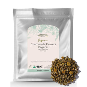 Sachet de 449g de Fleurs de Camomille Bio Starwest Botanicals face avant