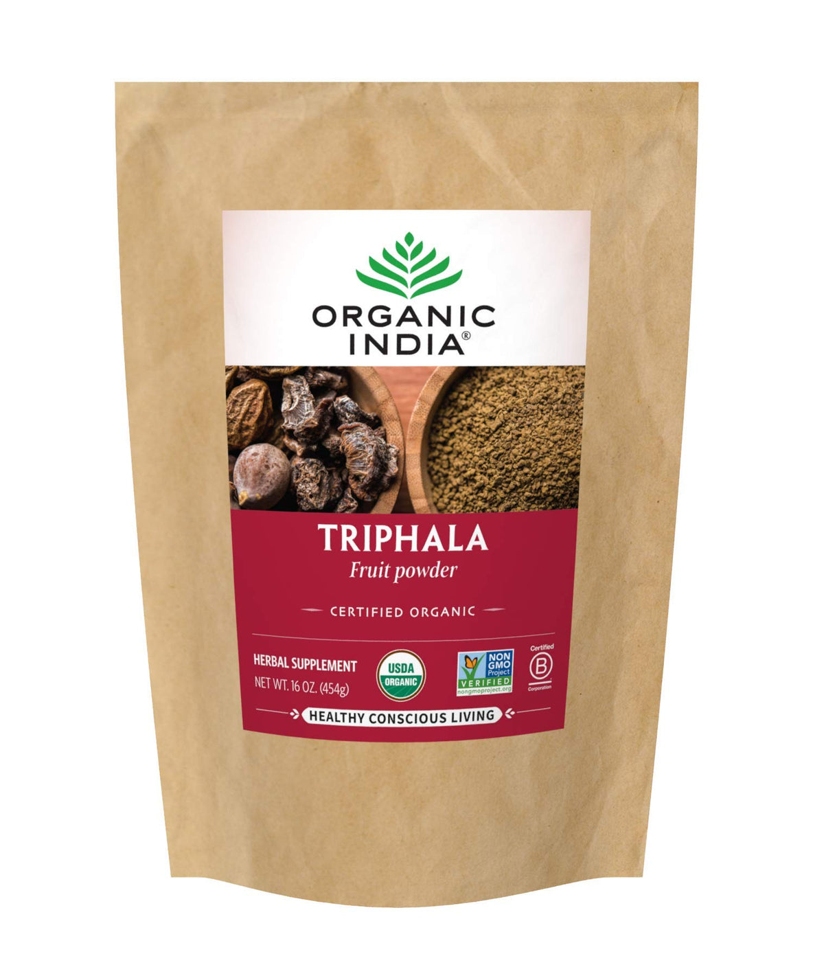 Sachet de 449g de poudre Triphala ORGANIC INDIA