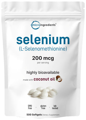 Sachet de 500 gélules de sélénium à l'huile de coco Micro Ingredients