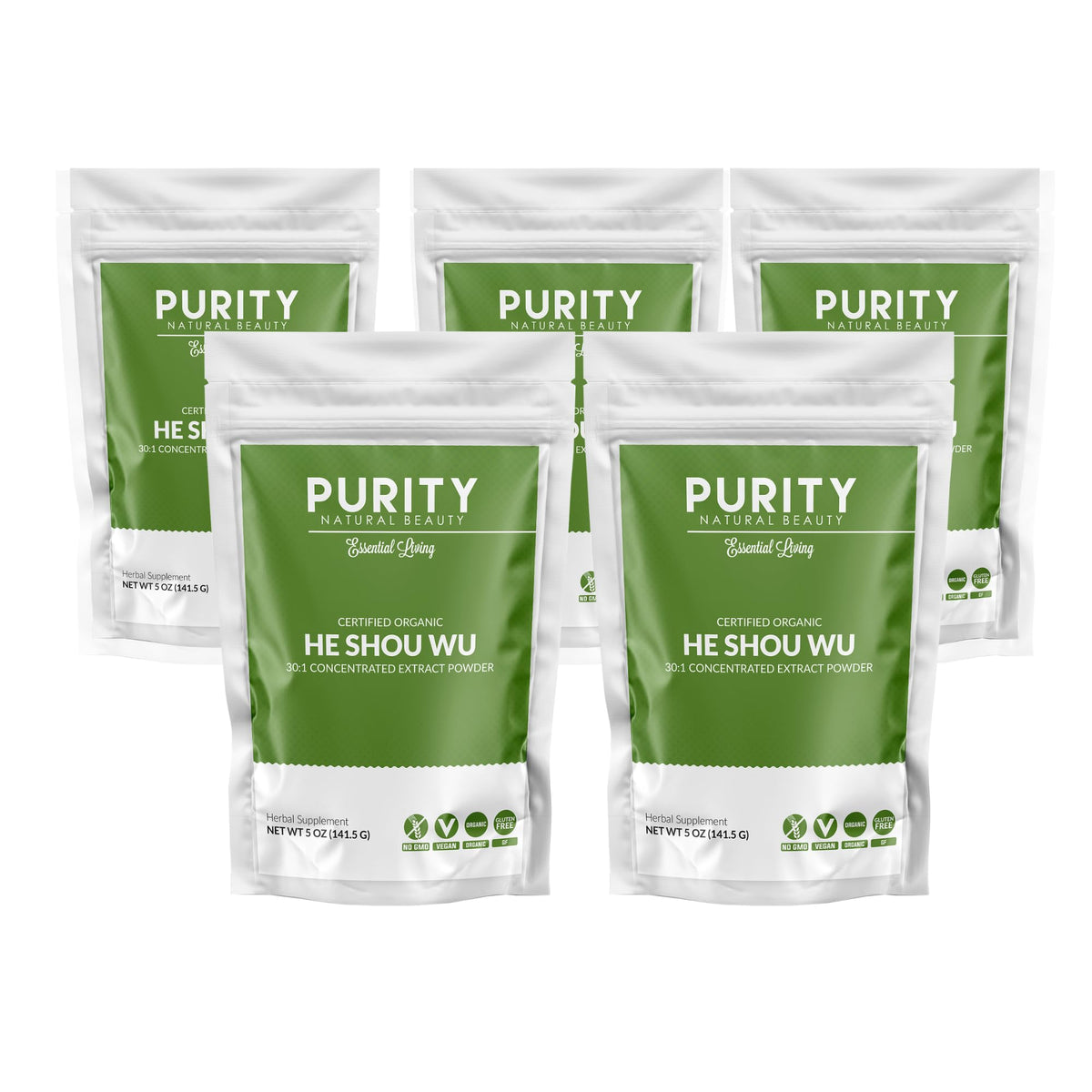 Sachet de 5oz de poudre He Shou Wu de Purity Natural Beauty