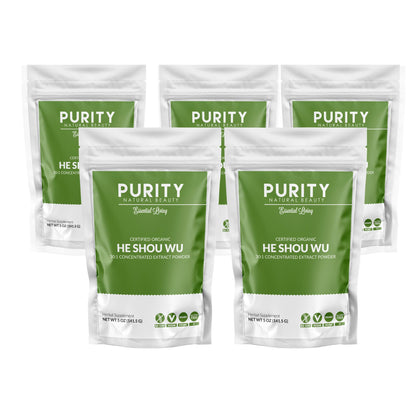 Sachet de 5oz de poudre He Shou Wu de Purity Natural Beauty