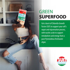 Sachet de 6g de Sun Chlorella Poudre ouvert