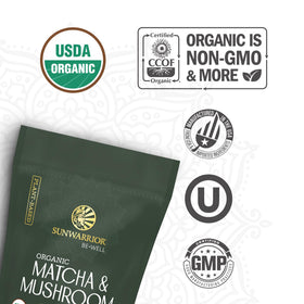 Sachet de 90g de poudre de champignon matcha Sunwarrior