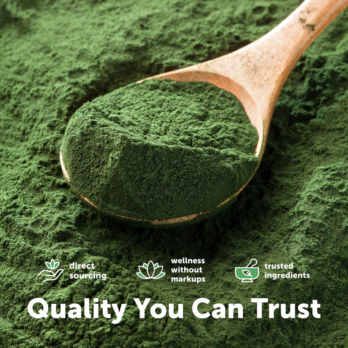 Sachet de 939g de spiruline bio Micro Ingredients sur une table