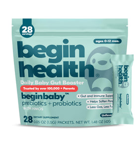 Sachet de Beginbaby® Prébiotiques et Probiotiques, emballage avant