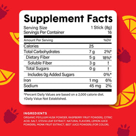 Sachet de Bellway Super Fiber + Fruit ouvert avec poudre visible