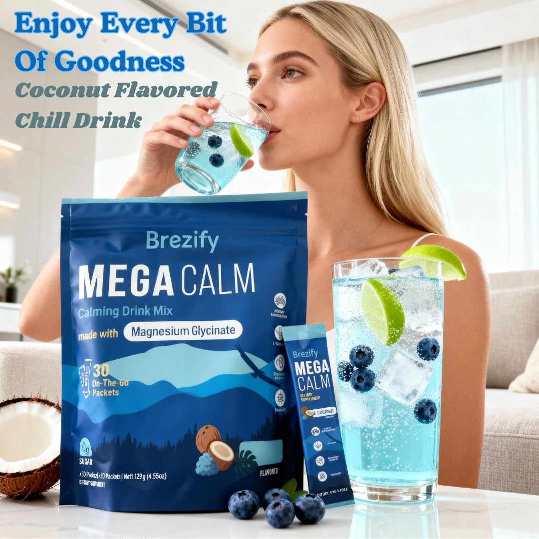 Sachet de Brezify MegaCalm ouvert avec poudre
