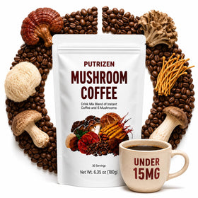 Sachet de café aux champignons PUTRIZEN de 30 servings vue de face