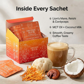 Sachet de café champignon Organic Bless ouvert