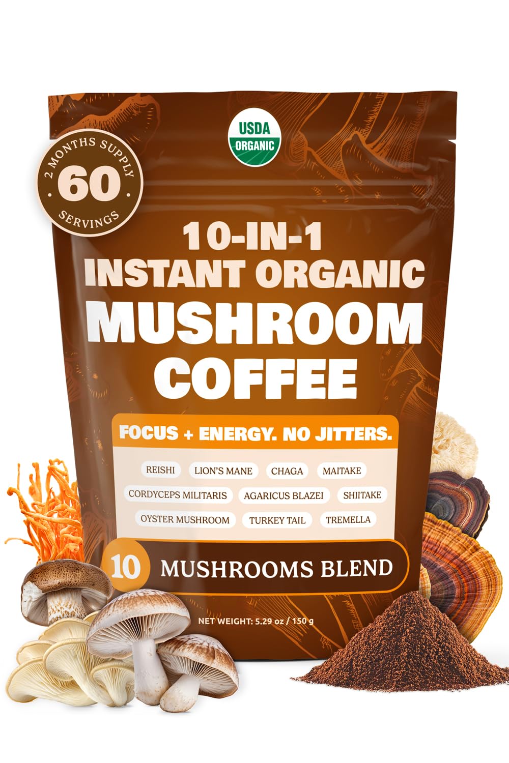 Sachet de café de champignons bio MATCHA DNA 60 doses