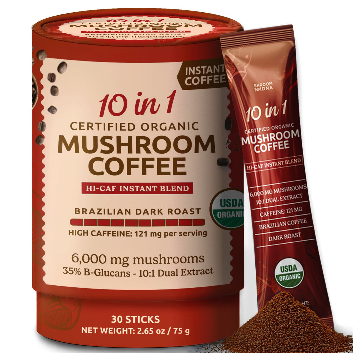 Sachet de café de champignons bio MATCHA DNA vue de face