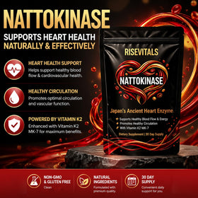 Sachet de capsules Nattokinase de Rise Vitals, vue arrière
